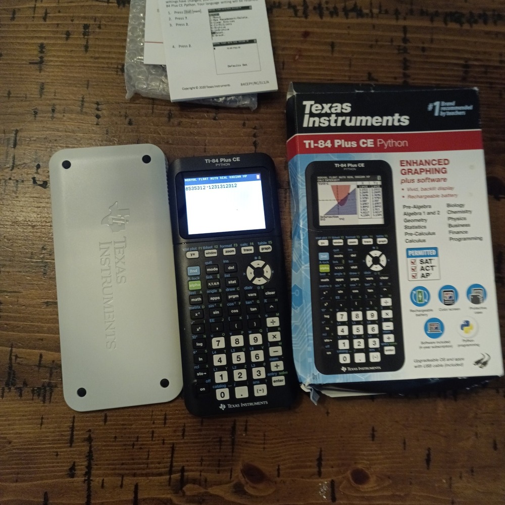 Texas Instruments TI-84 Plus CE Python Graphing Calculator Black White Case r1